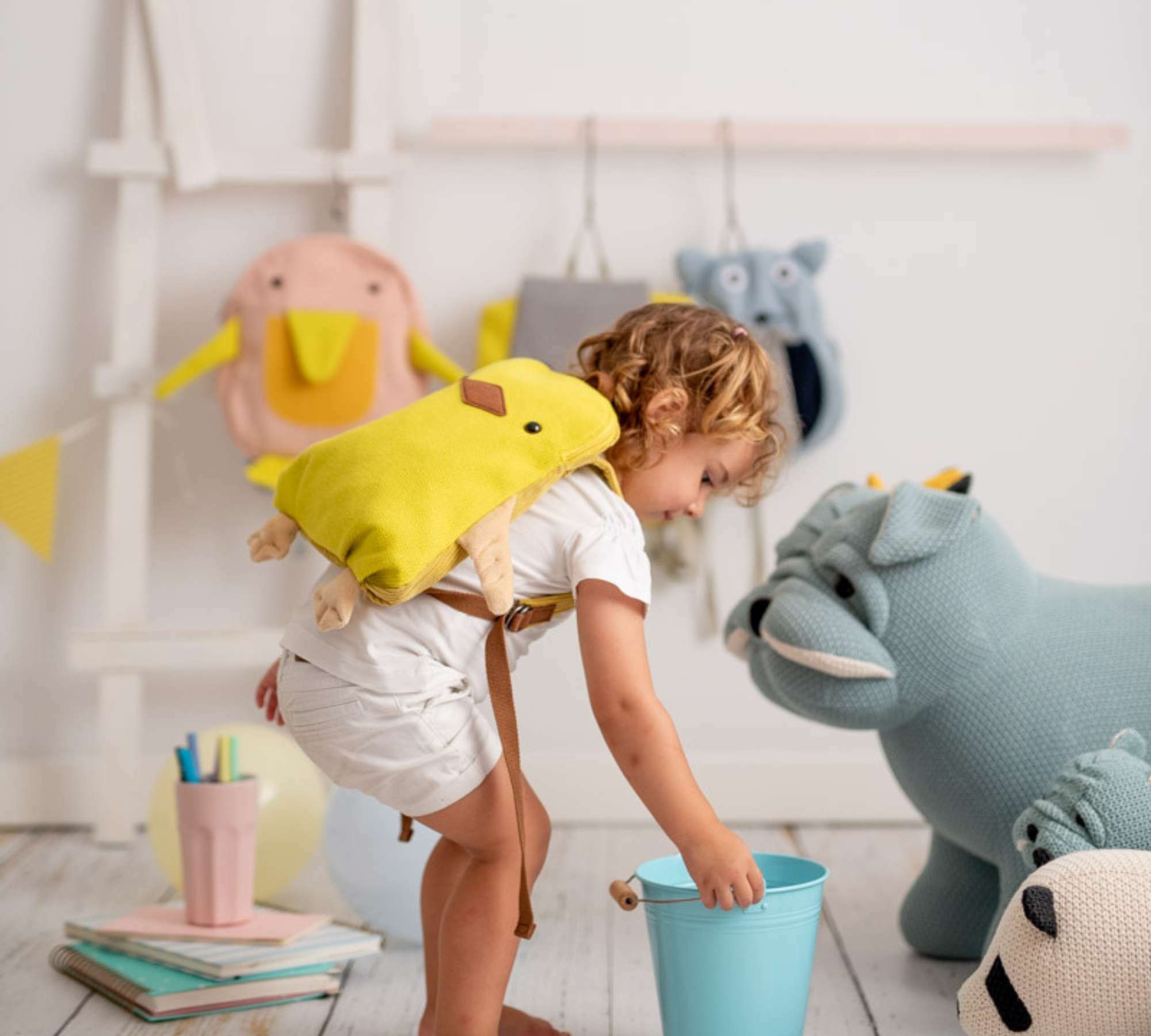 Chick backpack cotton yellow 3