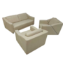 Modell 350 Sofaset Leder Beige 3