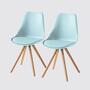 2x Scandi Style Stuhl Helles Blau 0