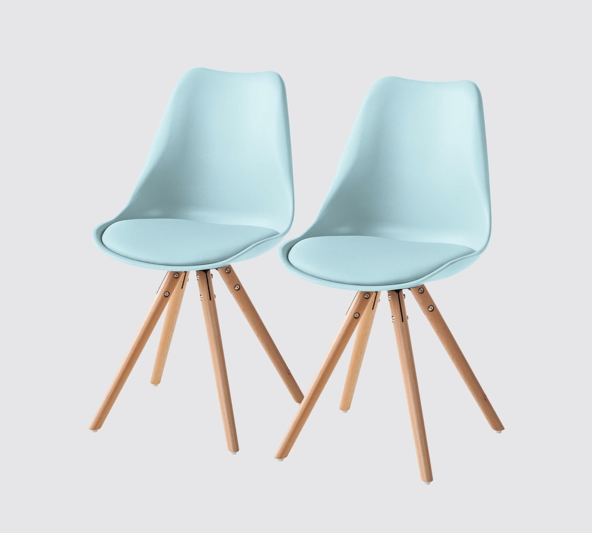 2x Scandi Style Stuhl Helles Blau 0
