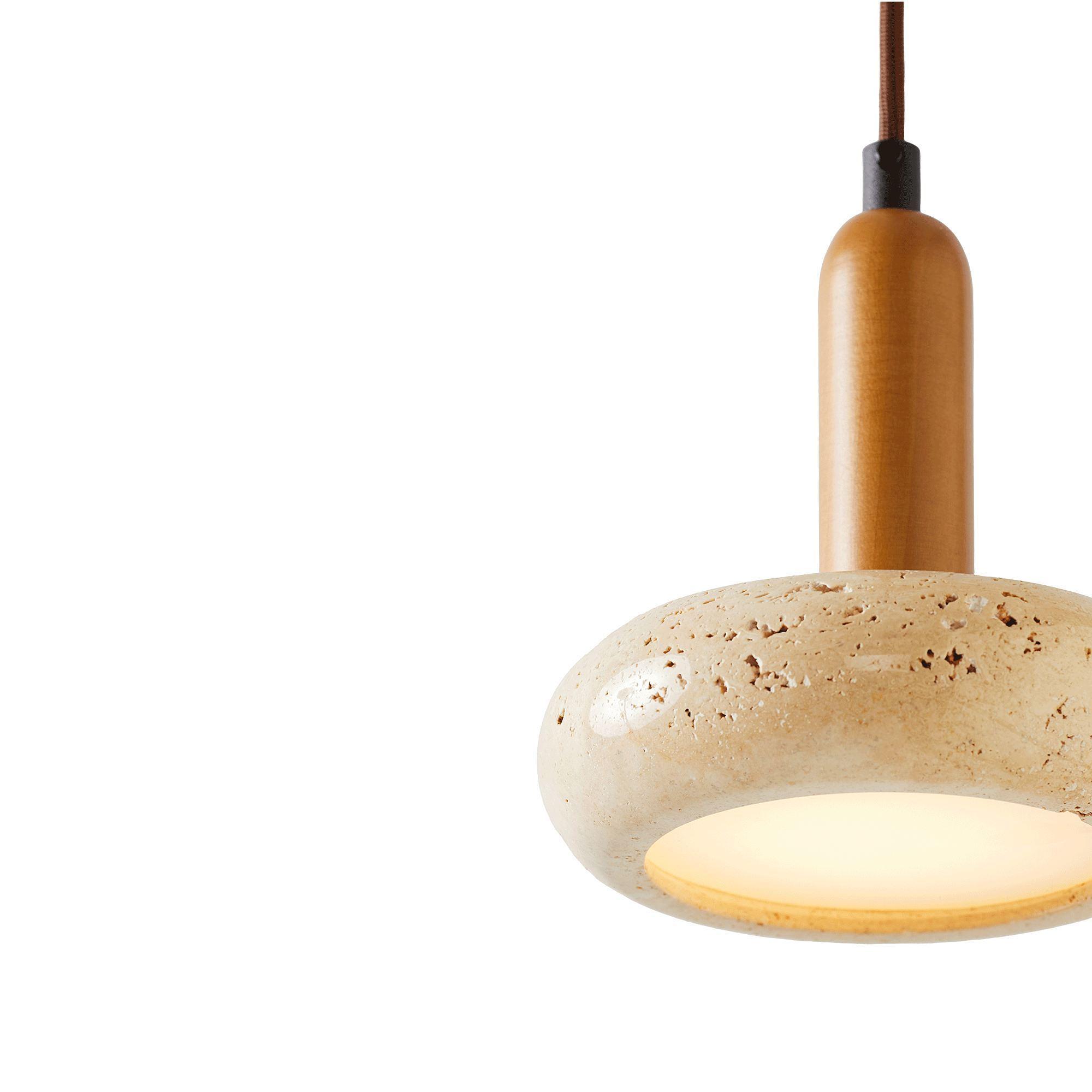 Worm Lampada a sospensione Legno di quercia Crema 9