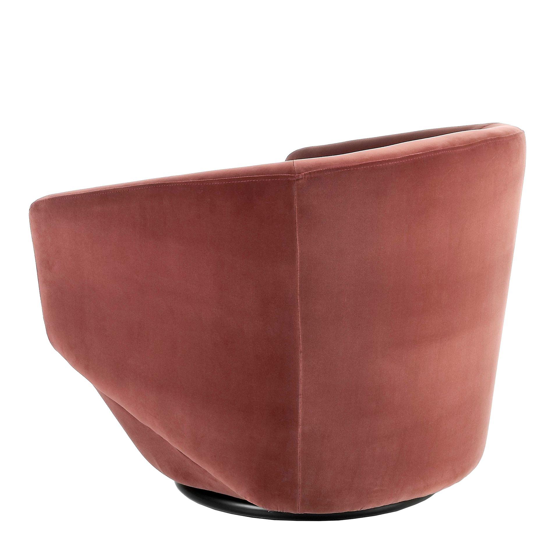 Sessel Drehbar Samt Peach 3