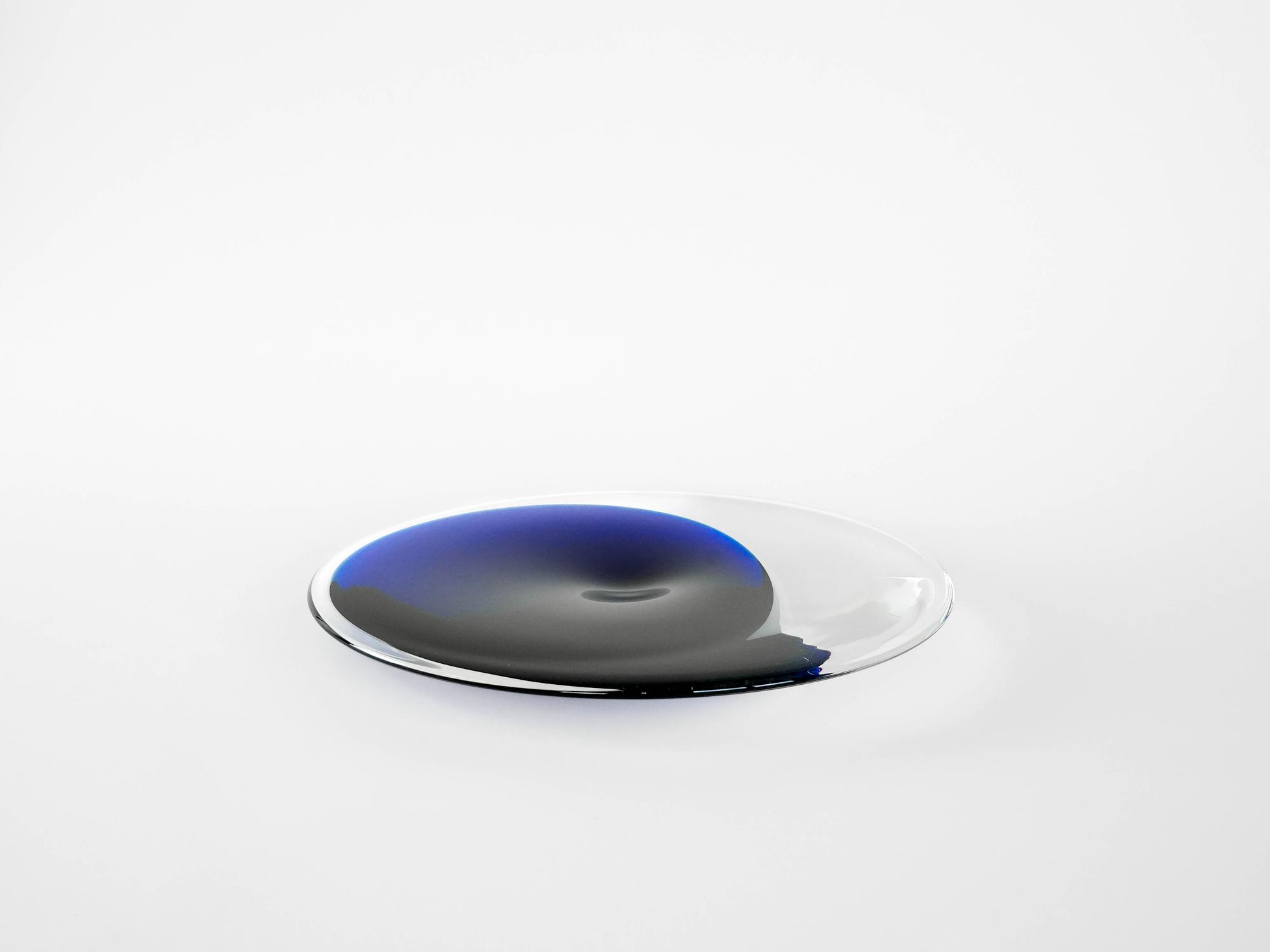 GlasschaleBlau Transparent 1970er 1