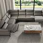 Rectangular coffee table Walnut wood Marble look 7