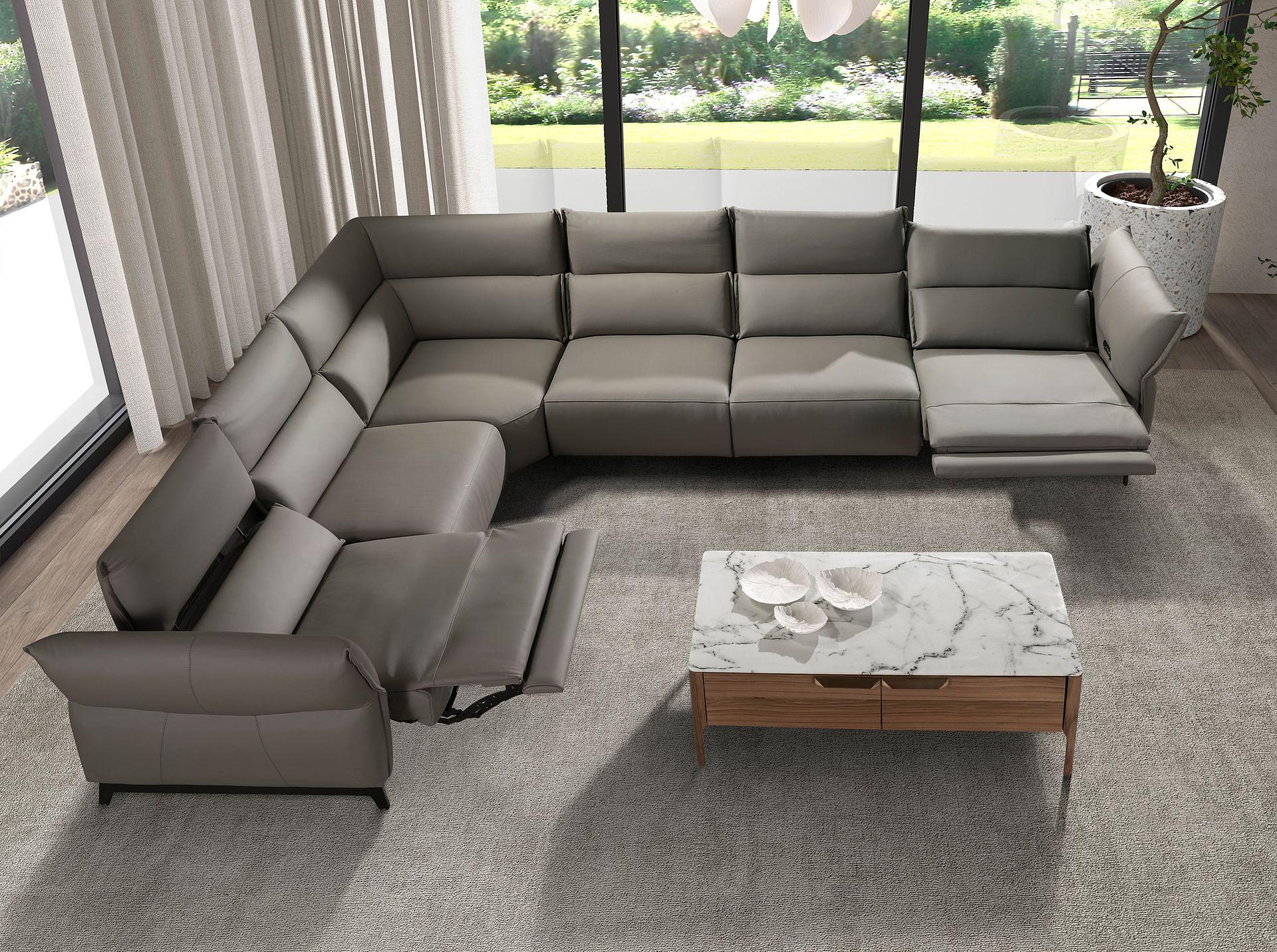 Rectangular coffee table Walnut wood Marble look 7