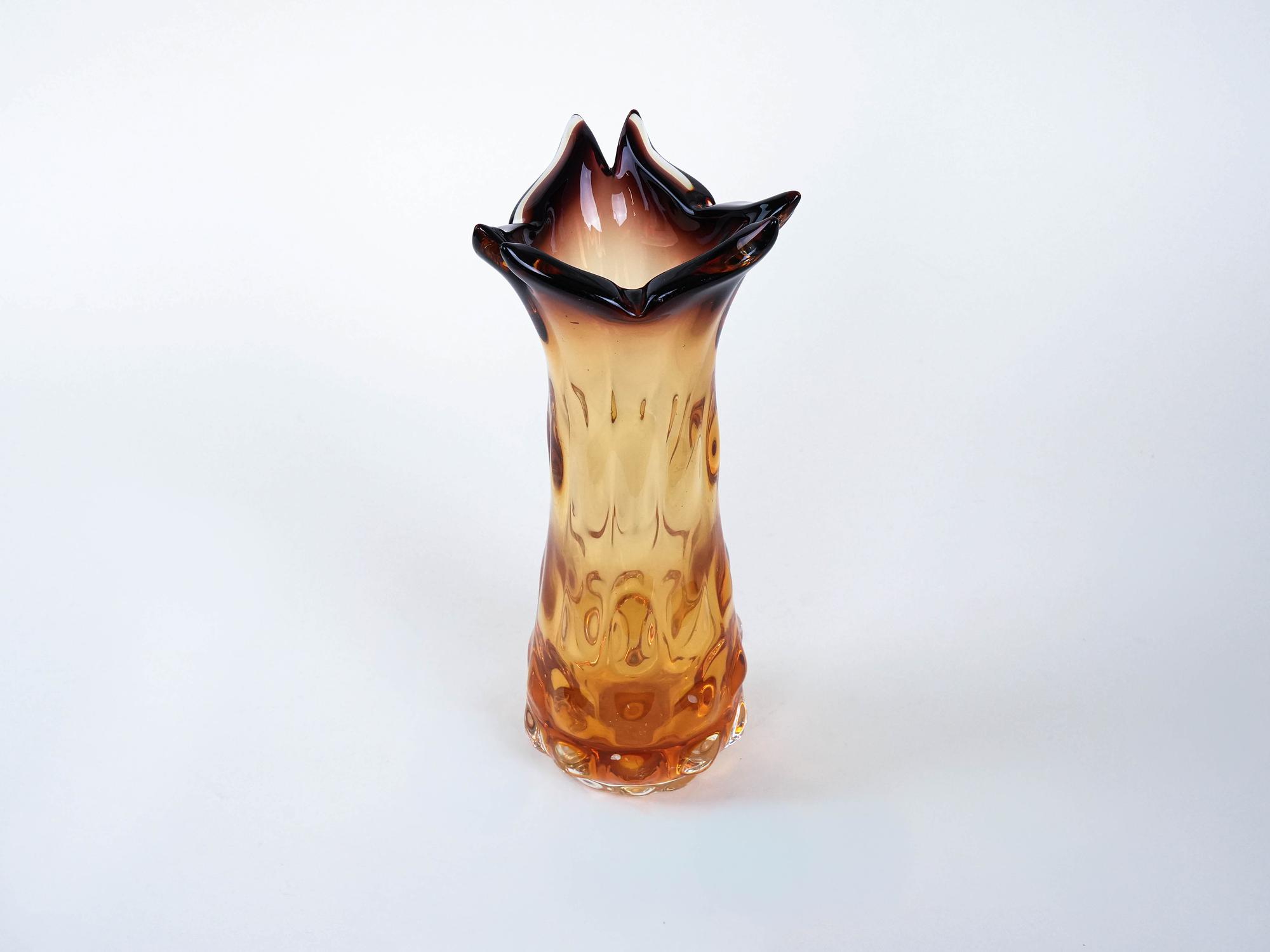 Vaso in vetro di Murano trasparente anni '60 5