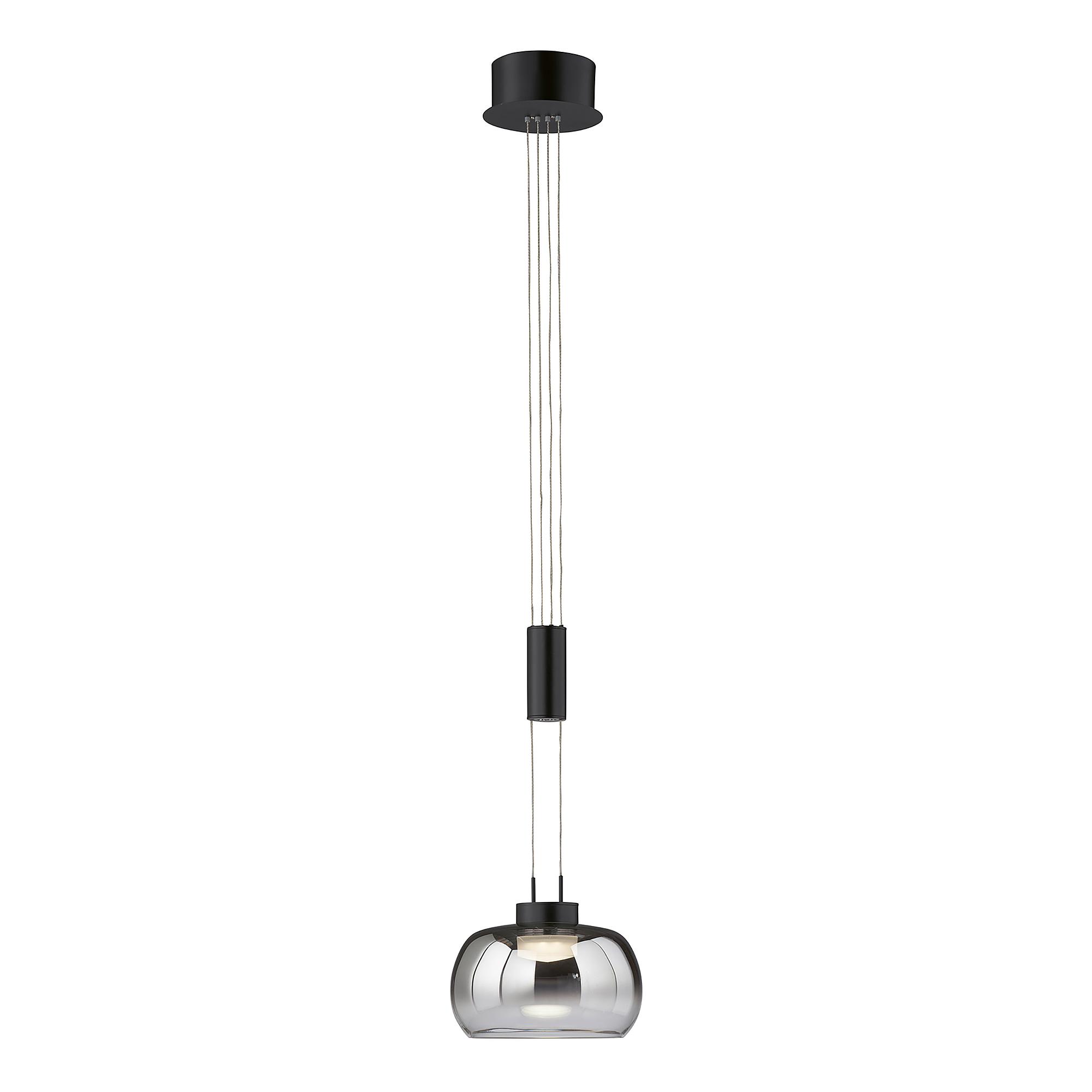 LED-Pendelleuchte Arosa Rauchglas Schwarz 3