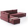 Fly Ecksofa Links mit 2 Hockern Rot 5