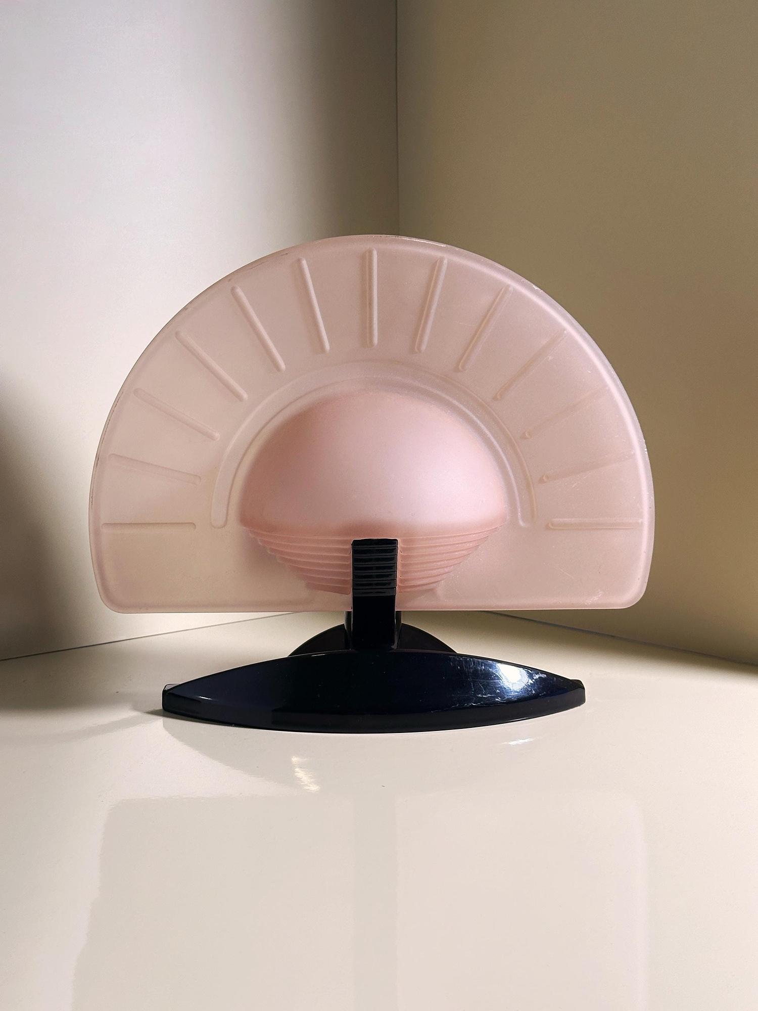 Lampada da tavolo vintage Art Déco in vetro anni '80 4