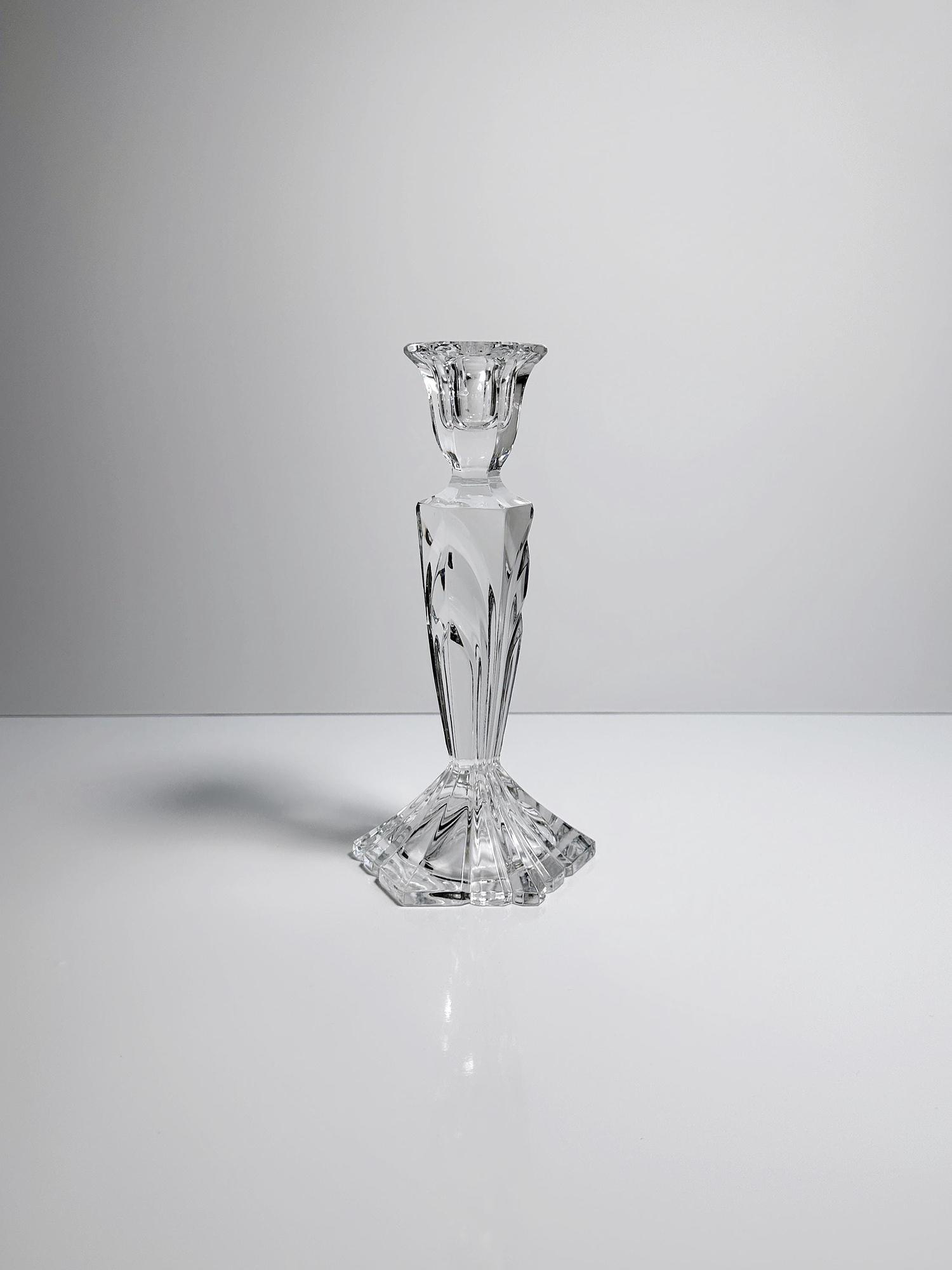 Vintage candlestick crystal glass 1970s 0