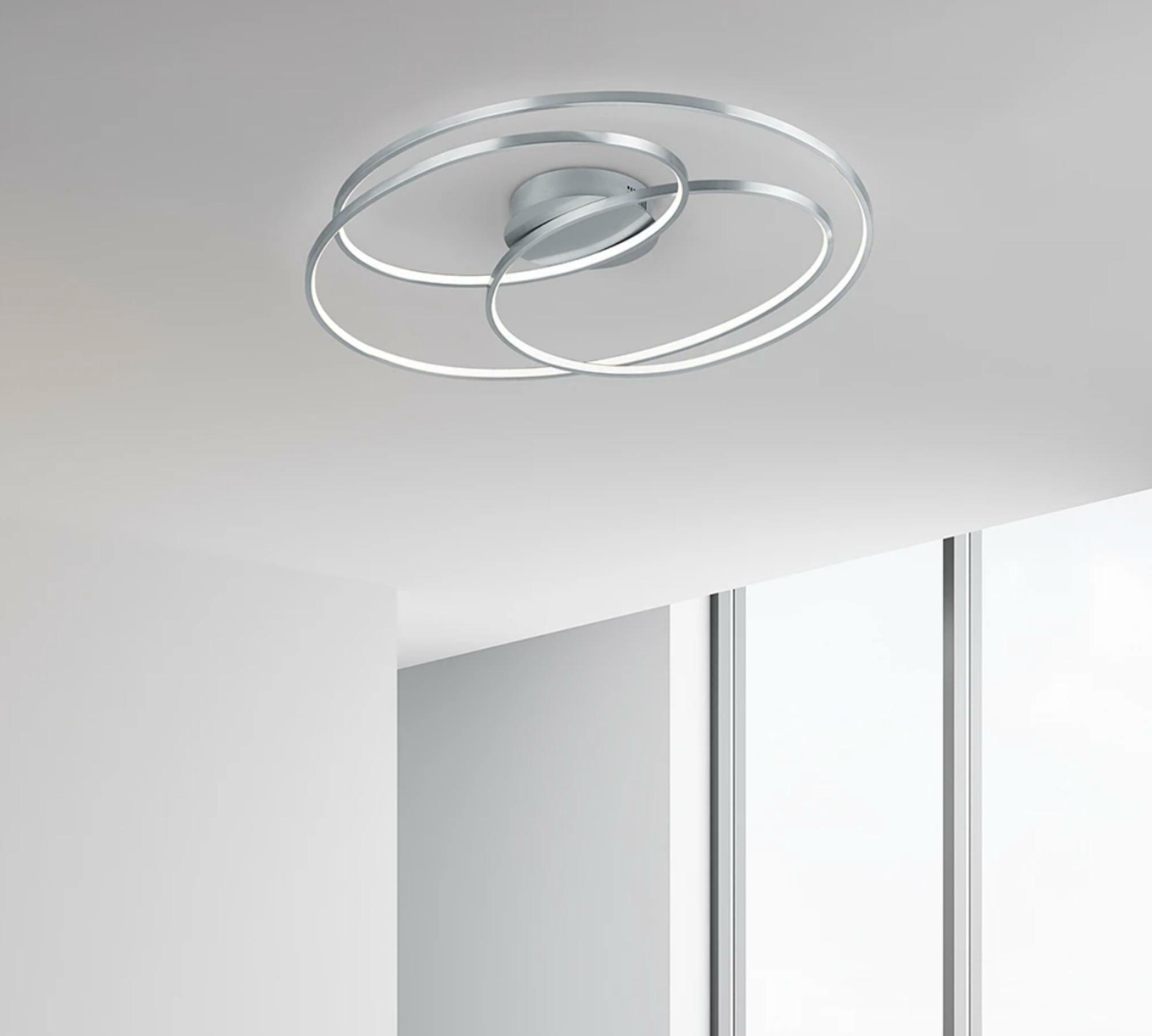 LED-Deckenleuchte geschwungenes Design Silber 1
