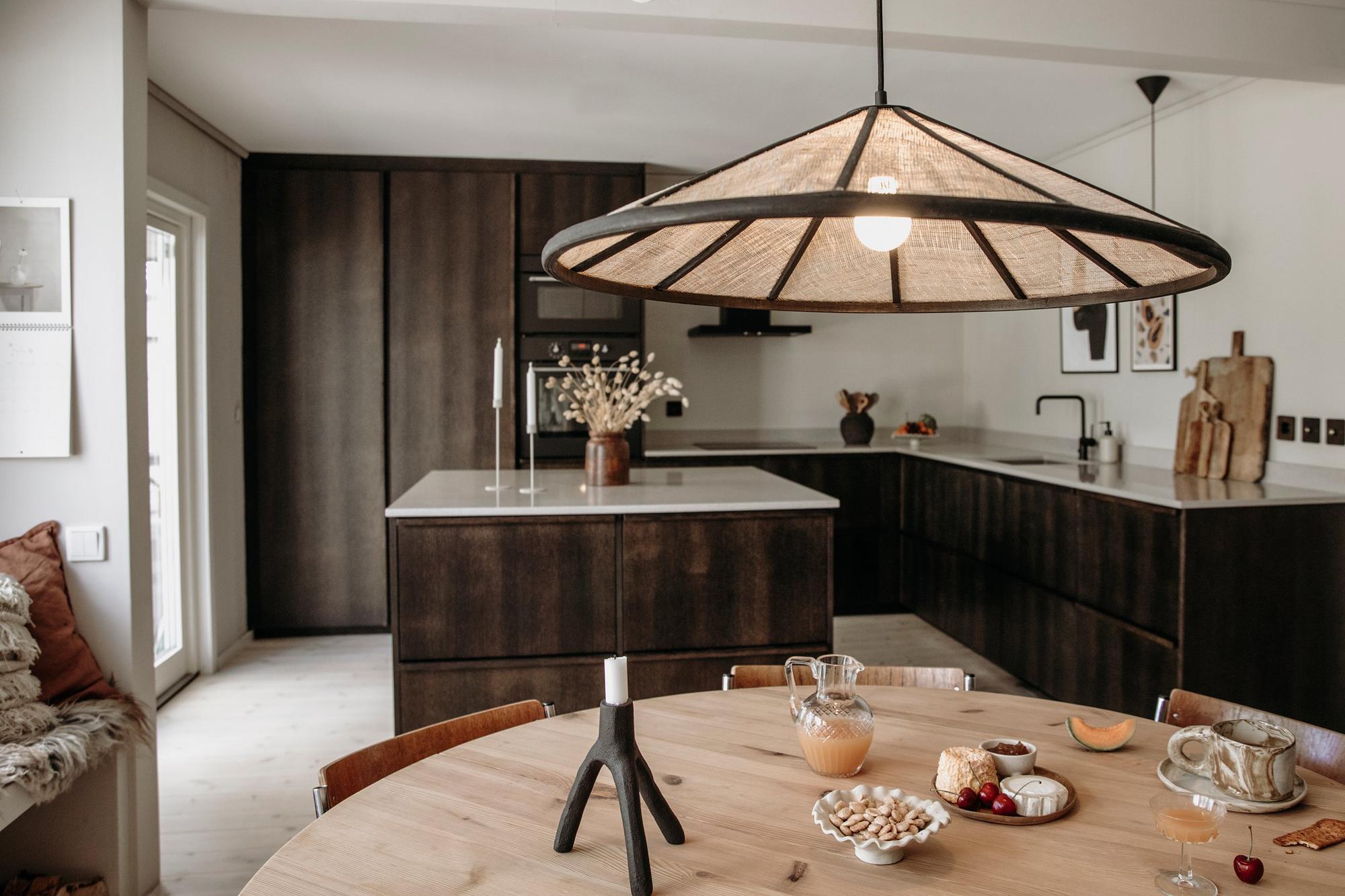 Akira Lampada a sospensione Lino Nero Naturale Ø 70cm 6