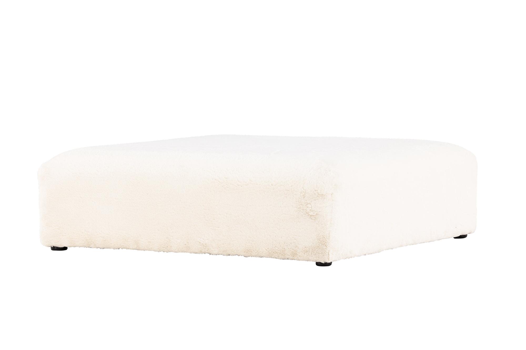 Davie Pouf Beige Kunstfell 100x100cm 4