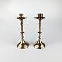 2x Vintage Kerzenständer Metall Messing Gold 1