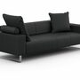 Groove Sofa 3-Sitzer Leder Schwarz 1
