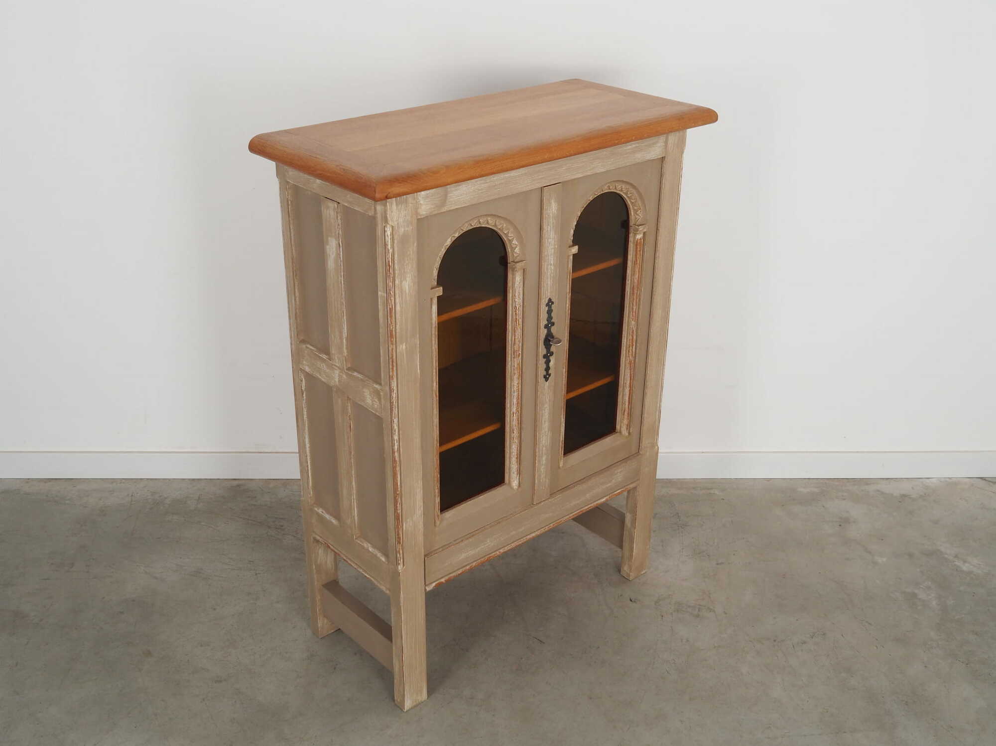 Vintage Display Cabinet Wood Grey 1960s  6