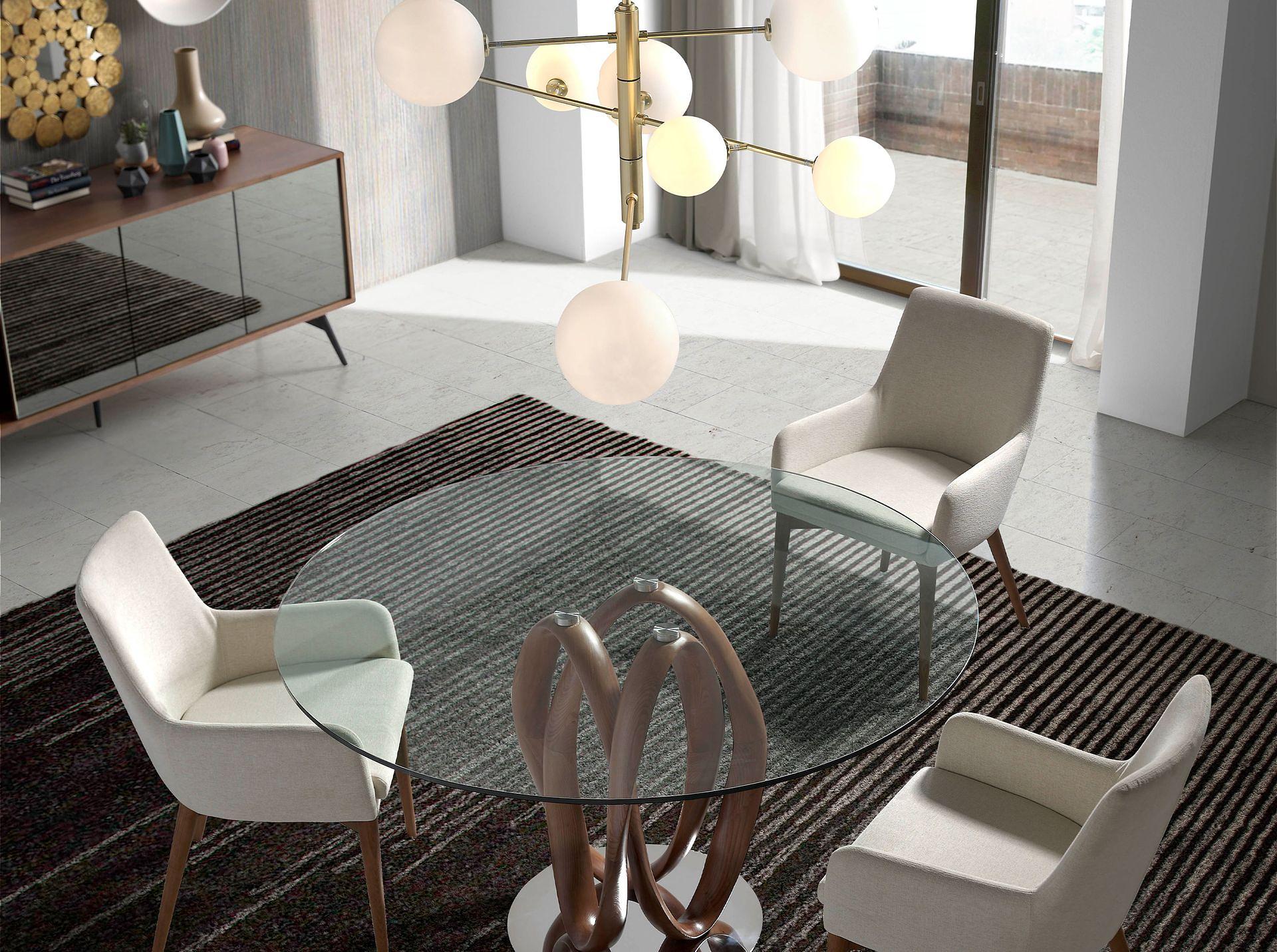 Credenza effetto specchio legno di noce nero 6