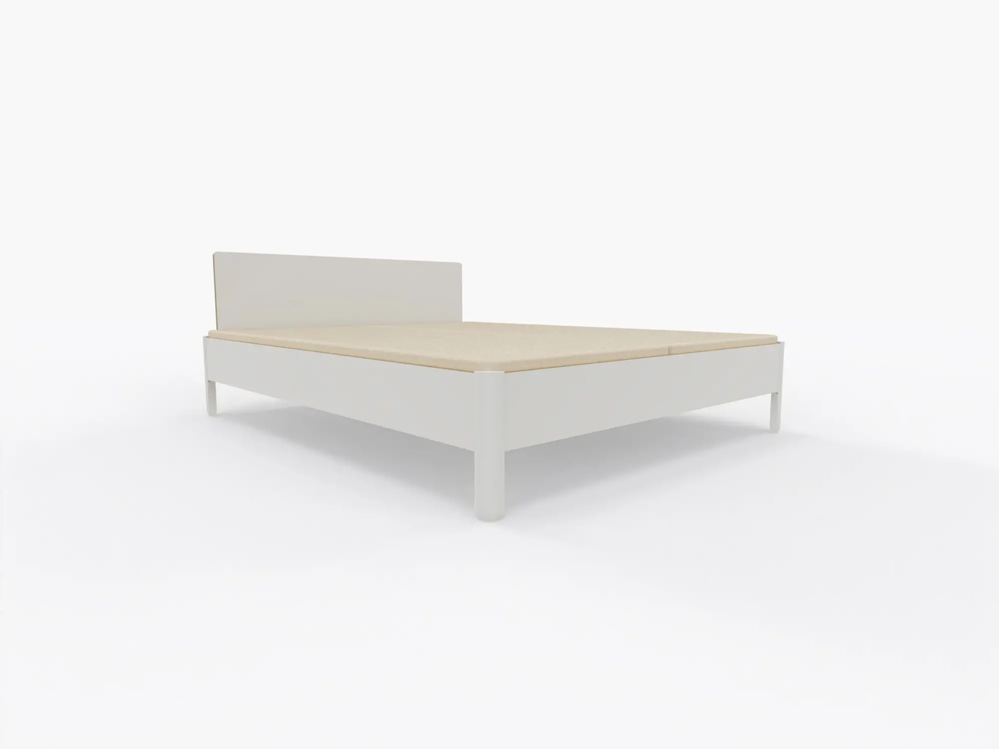Nait Bett (inkl. 2 Lattenroste) Holz Weiß 1