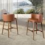 Bar stool faux leather brown 2