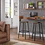 2x Paoli Bar Stool Reclaimed Wood Black 1