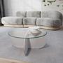 Bubble Coffee Table Safety Glass White Ø75cm 3
