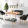 Küchensofa Webstoff Holz Grau 5