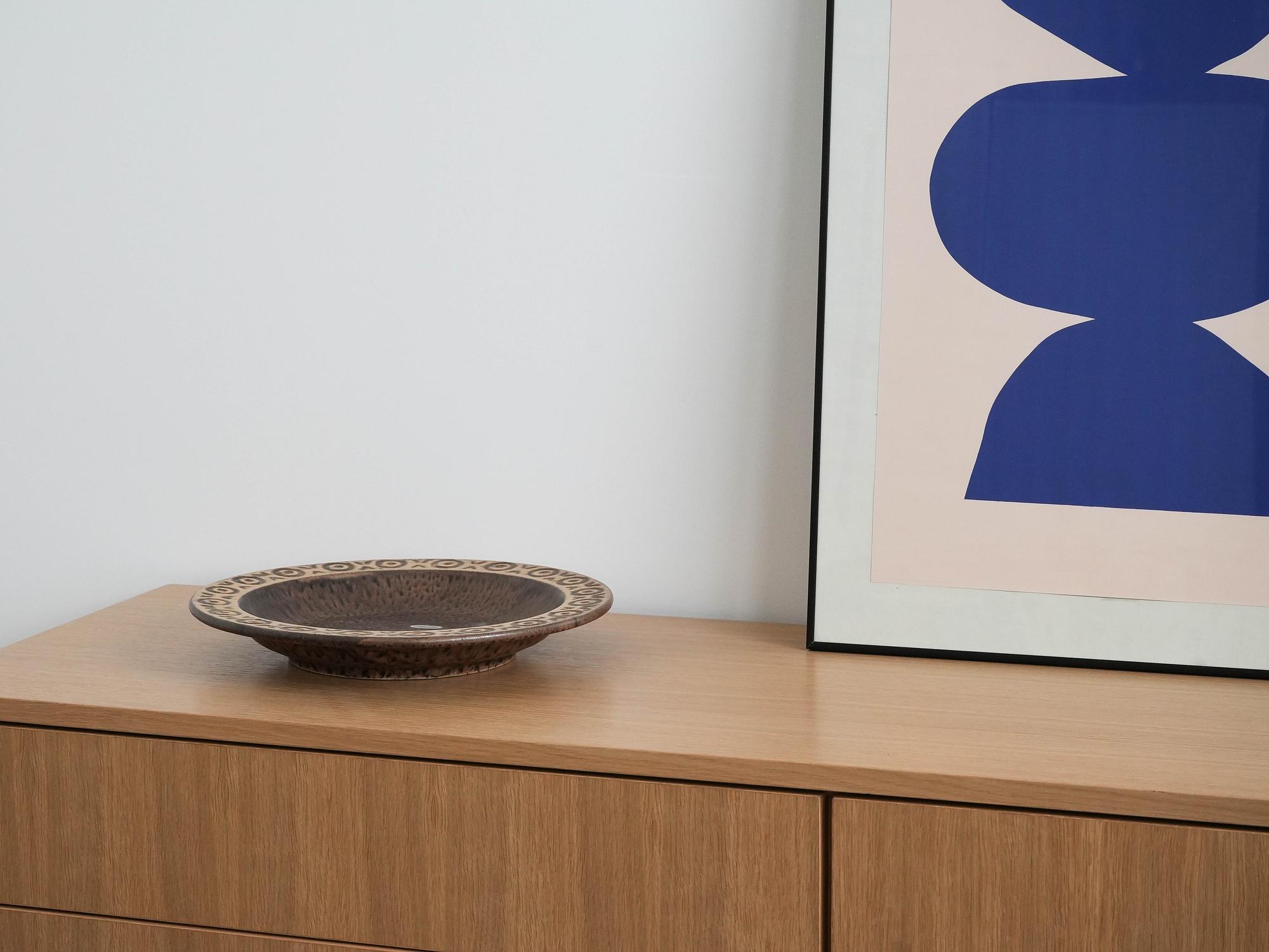 Ceramic bowl Brown 1960s 1