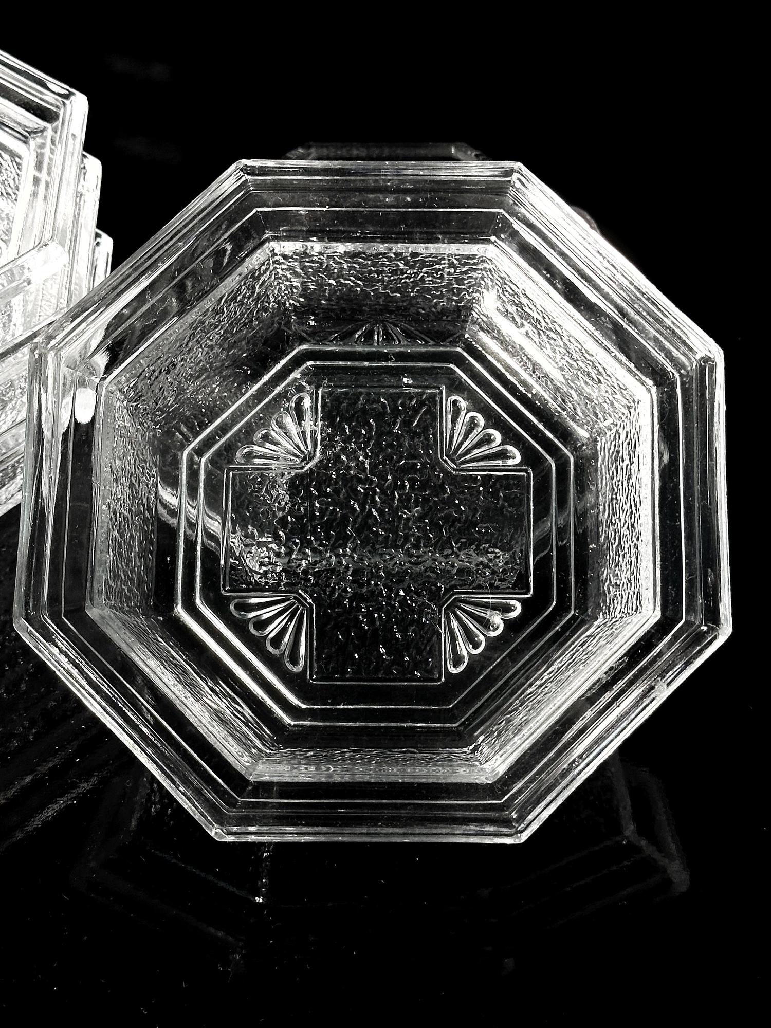 5x Vintage Art Deco Revival Bowl Lead Crystal 1960s 3