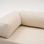 Comfort Schlafsofa 2-Sitzer mit Hocker Creme 2