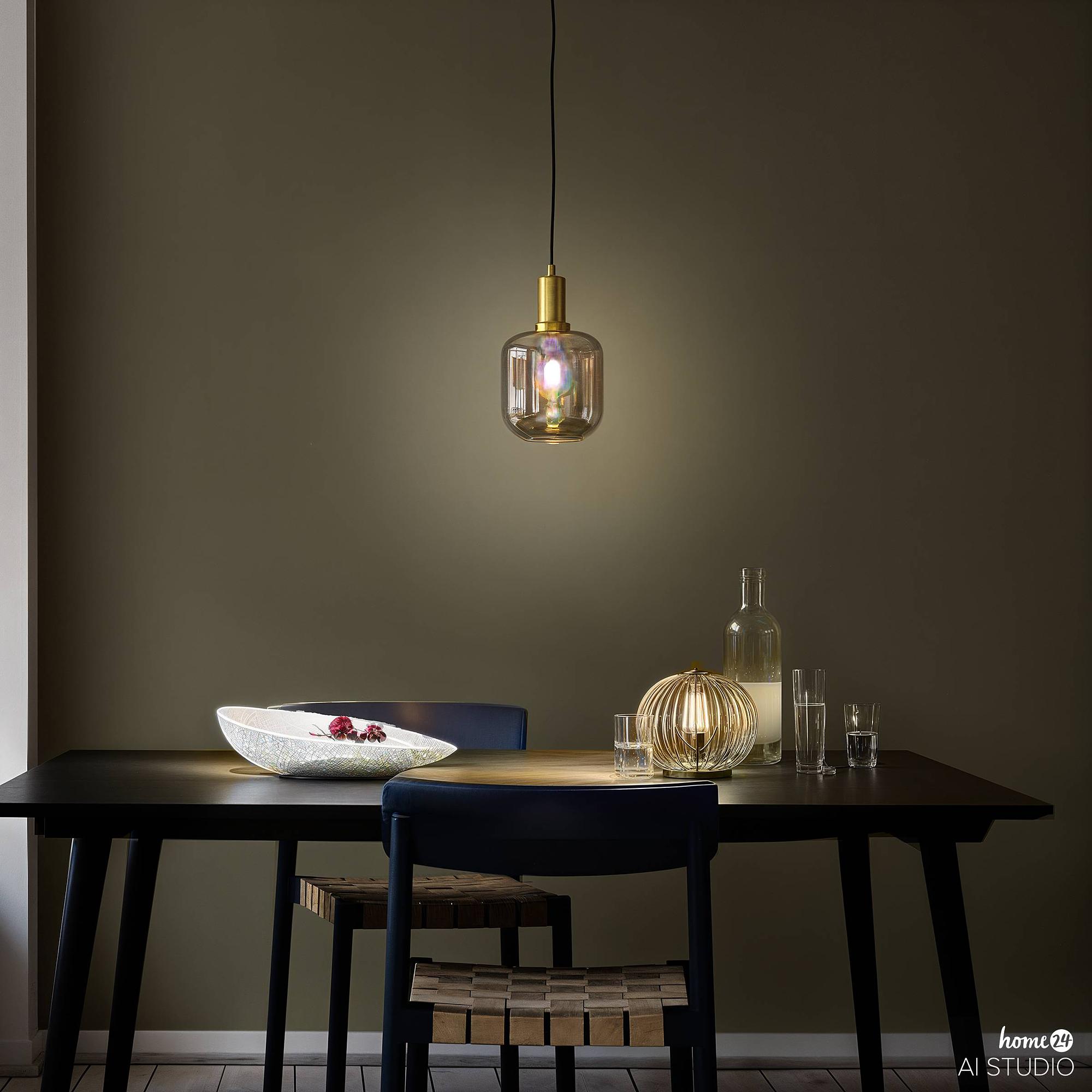 Home Pendant Light 1-Light Smoked Glass Grey 3