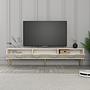 Lyon 43 TV Cabinet Wood Veneer Cream Gold 3