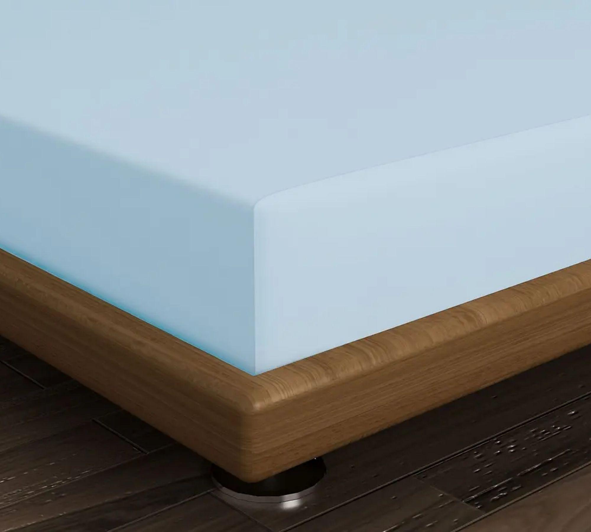 Fitted sheet Cotton Light blue 100cm x 200cm 1