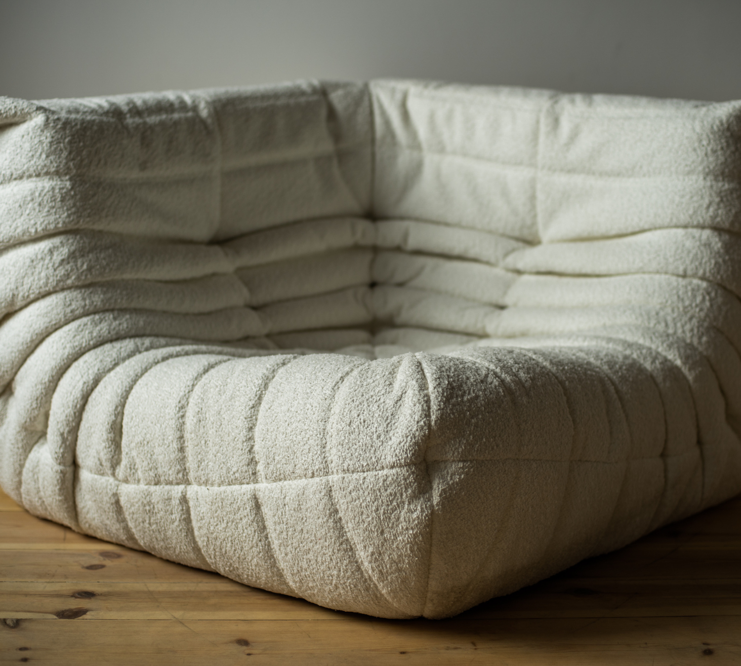 Togo Set Lounge 3 pezzi Bouclé Bianco 3