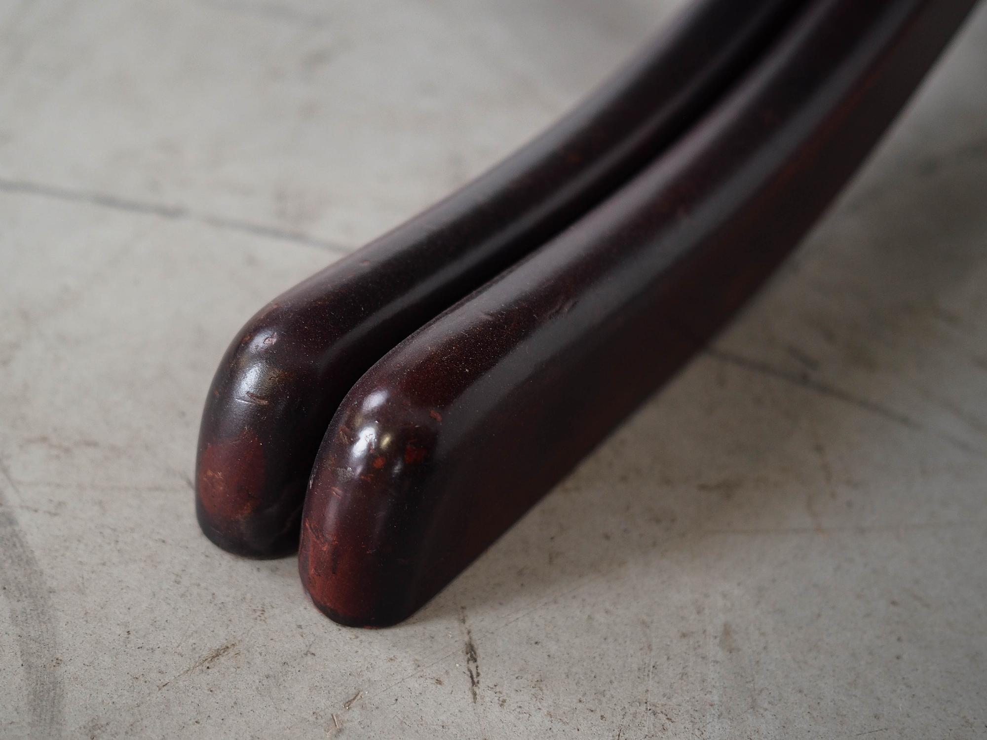 Mahogany table Dark brown 1970s Ø115cm 11