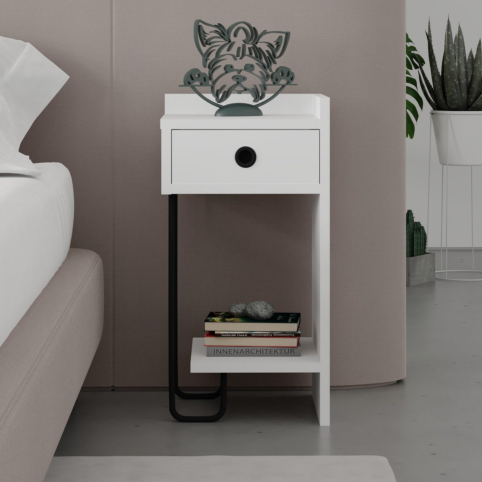 Sirius Bedside Table Right White 0