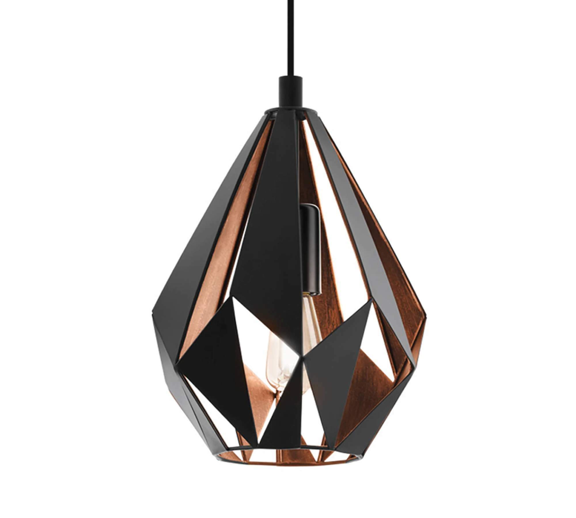 1-Flammige Pendelleuchte Stahl Schwarz 0