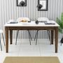 Milan Dining Table Walnut Brown White 145cm x 75cm 1