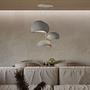 3-Flammig Wabi Sabi Stillforms Pendelleuchte Beton Grau 0