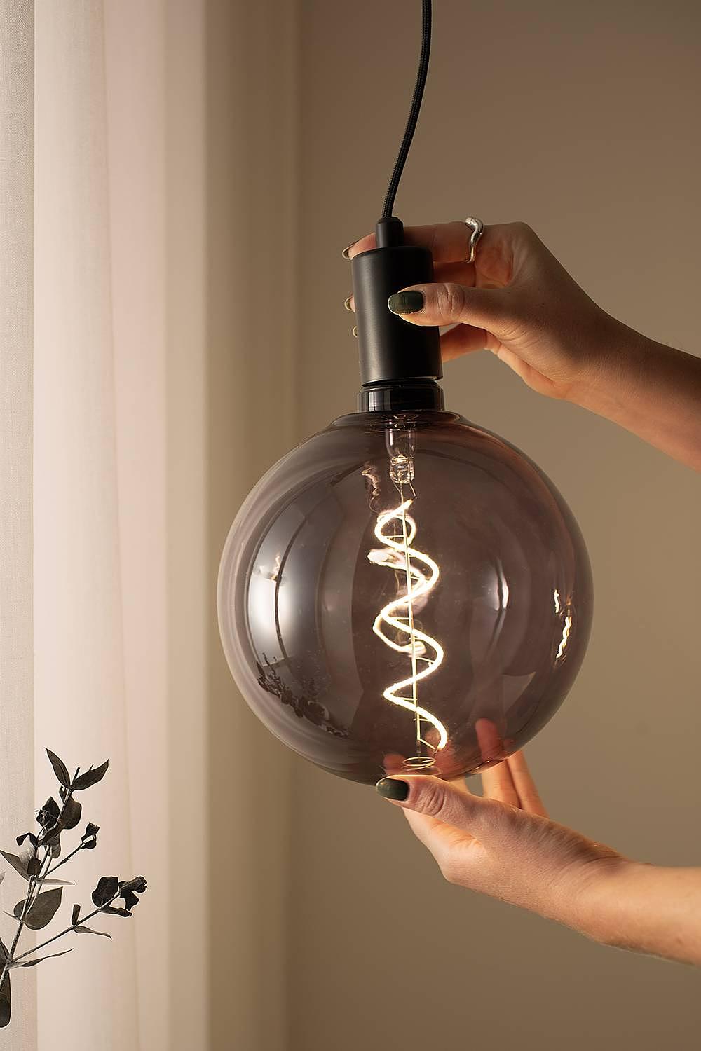 Globe Leuchtmittel Eisen Glas Schwarz 3