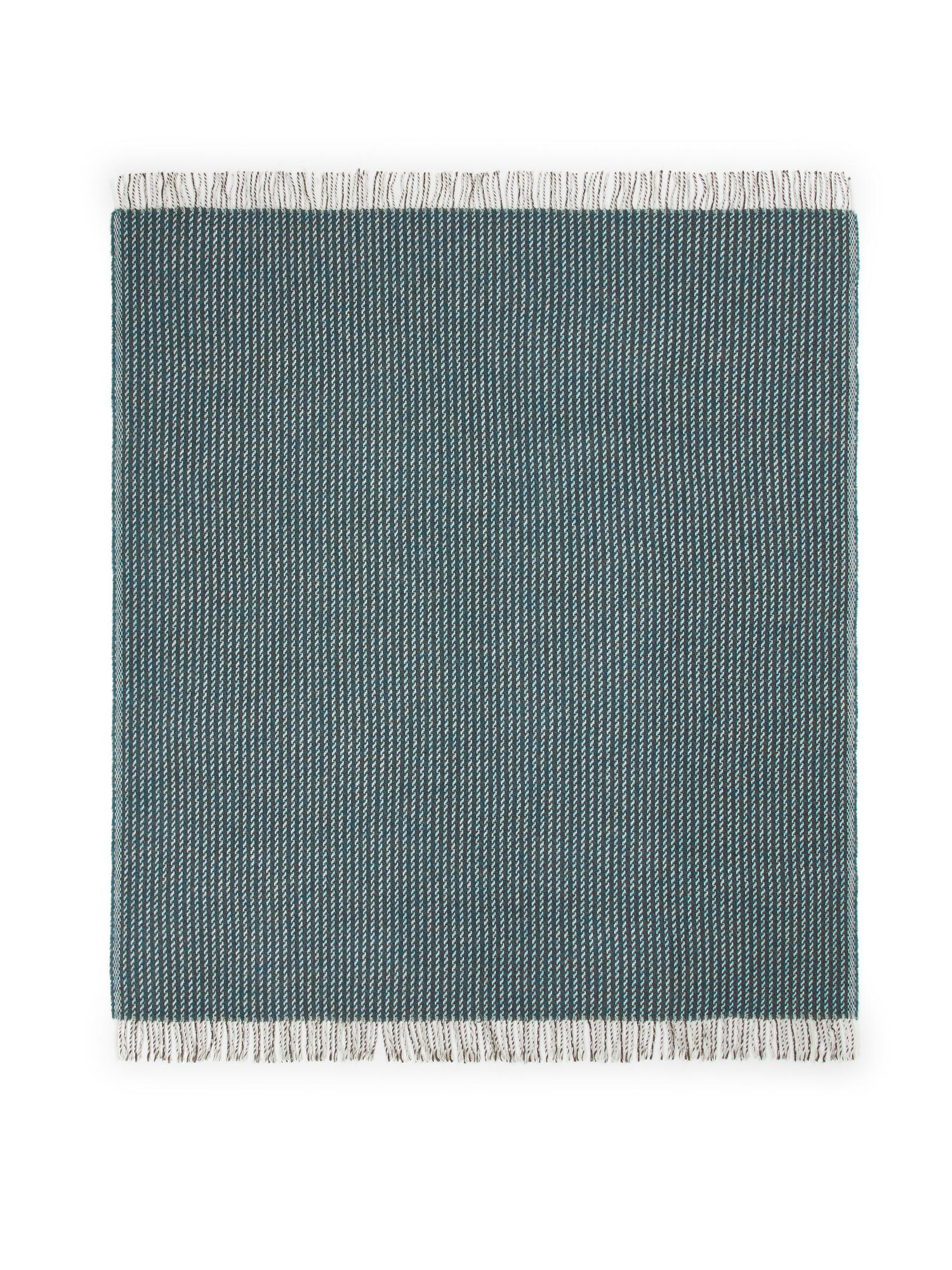 Adamo Blanket 100% Virgin Wool Blue Melange 2
