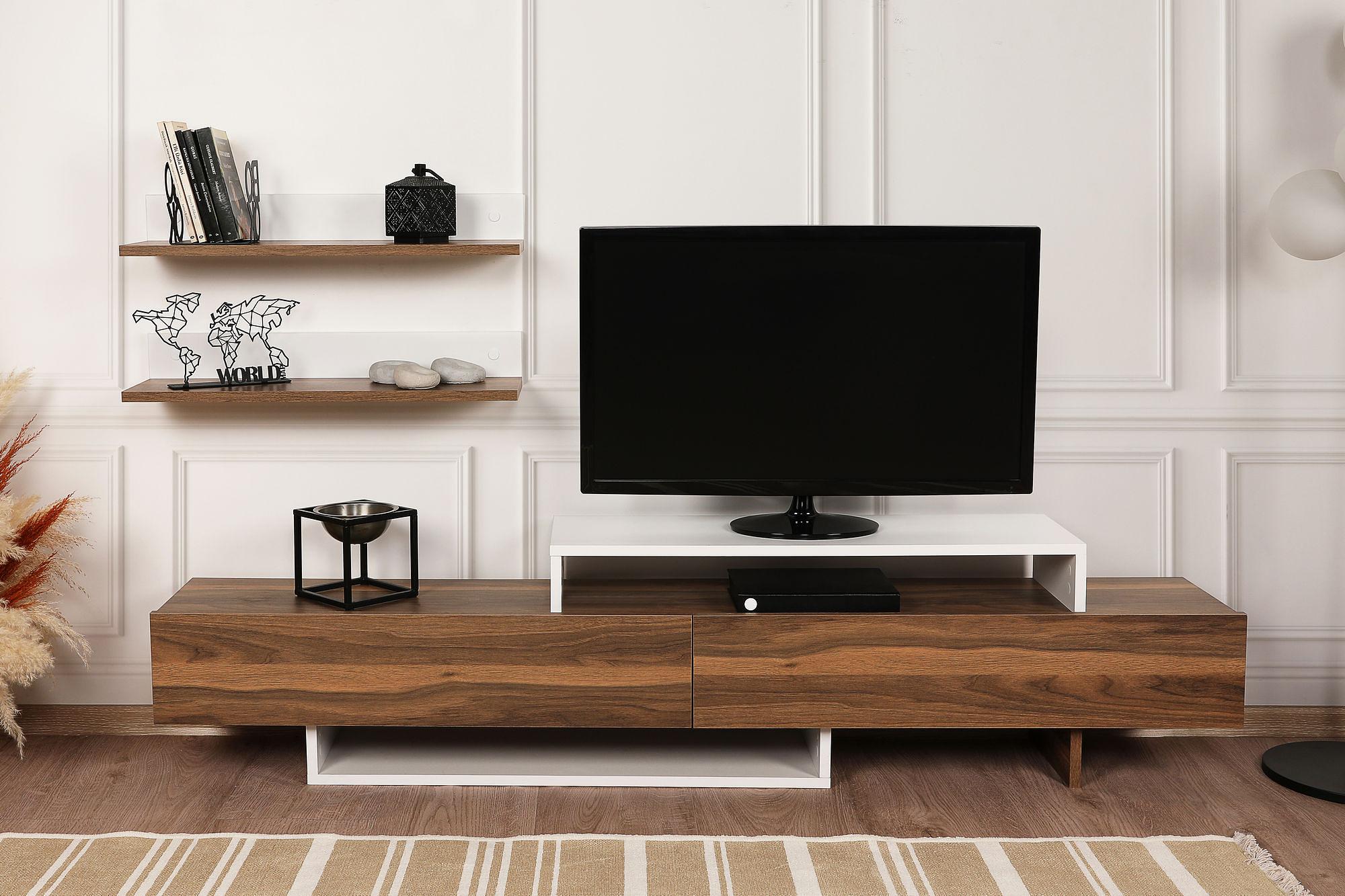 Nirvana Mobile TV Teak Bianco 1