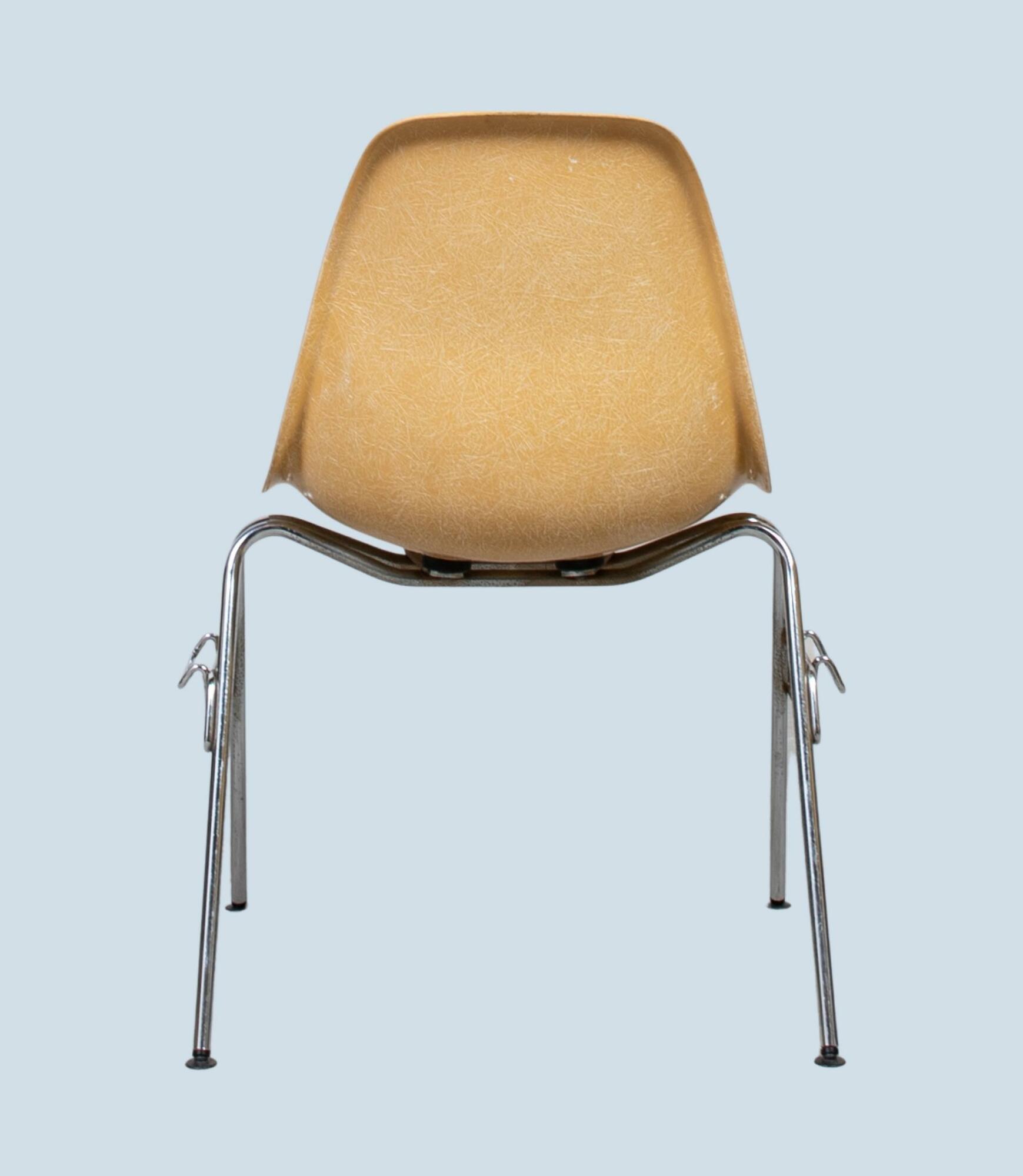Eames Fiberglass Side Chair by Herman Miller Ochre Light 4
