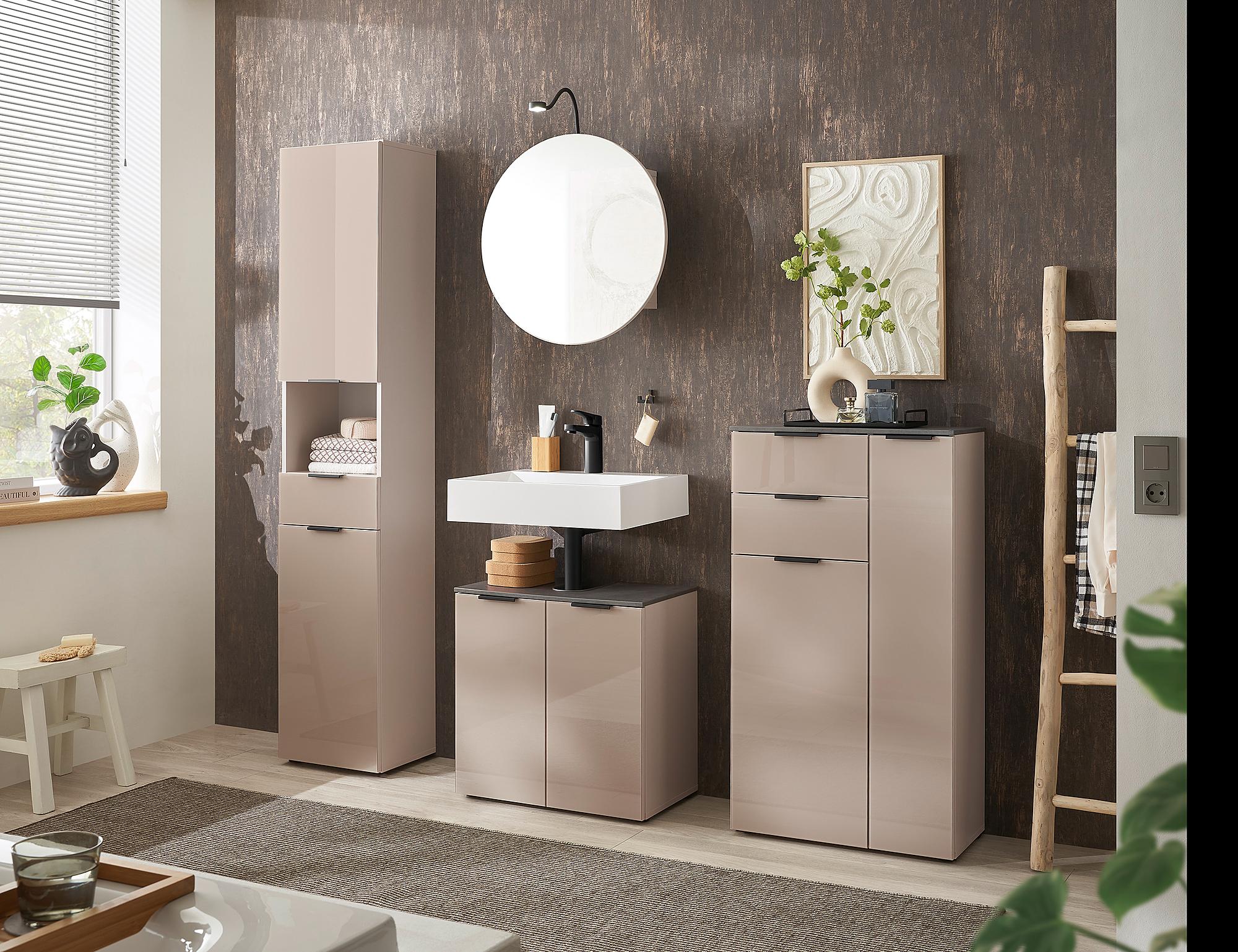 Niselia Waschbeckenunterschrank 2 Türen Kaschmir 2