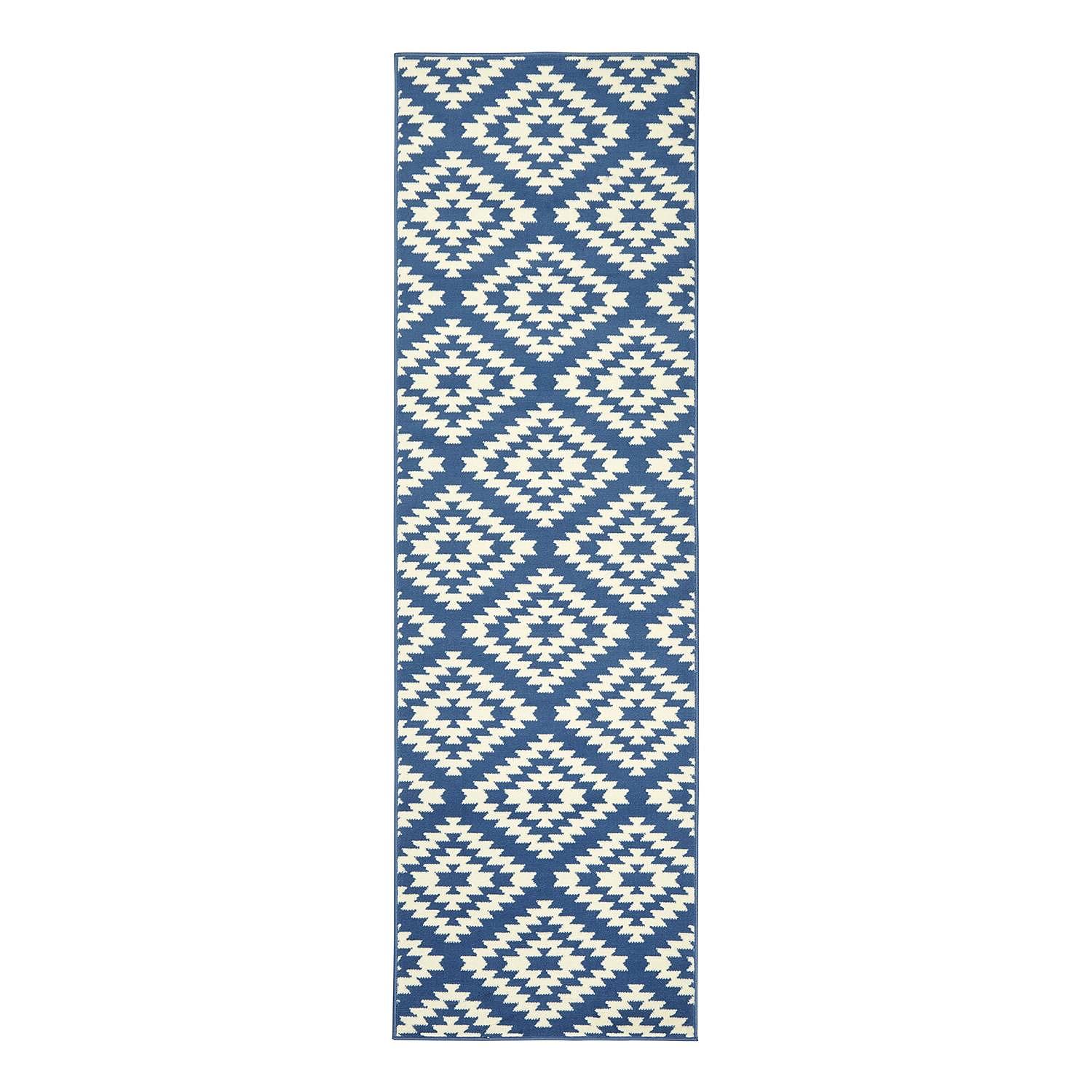 Läufer Nordic Kunstfaser Blau 80 x 200 cm 0