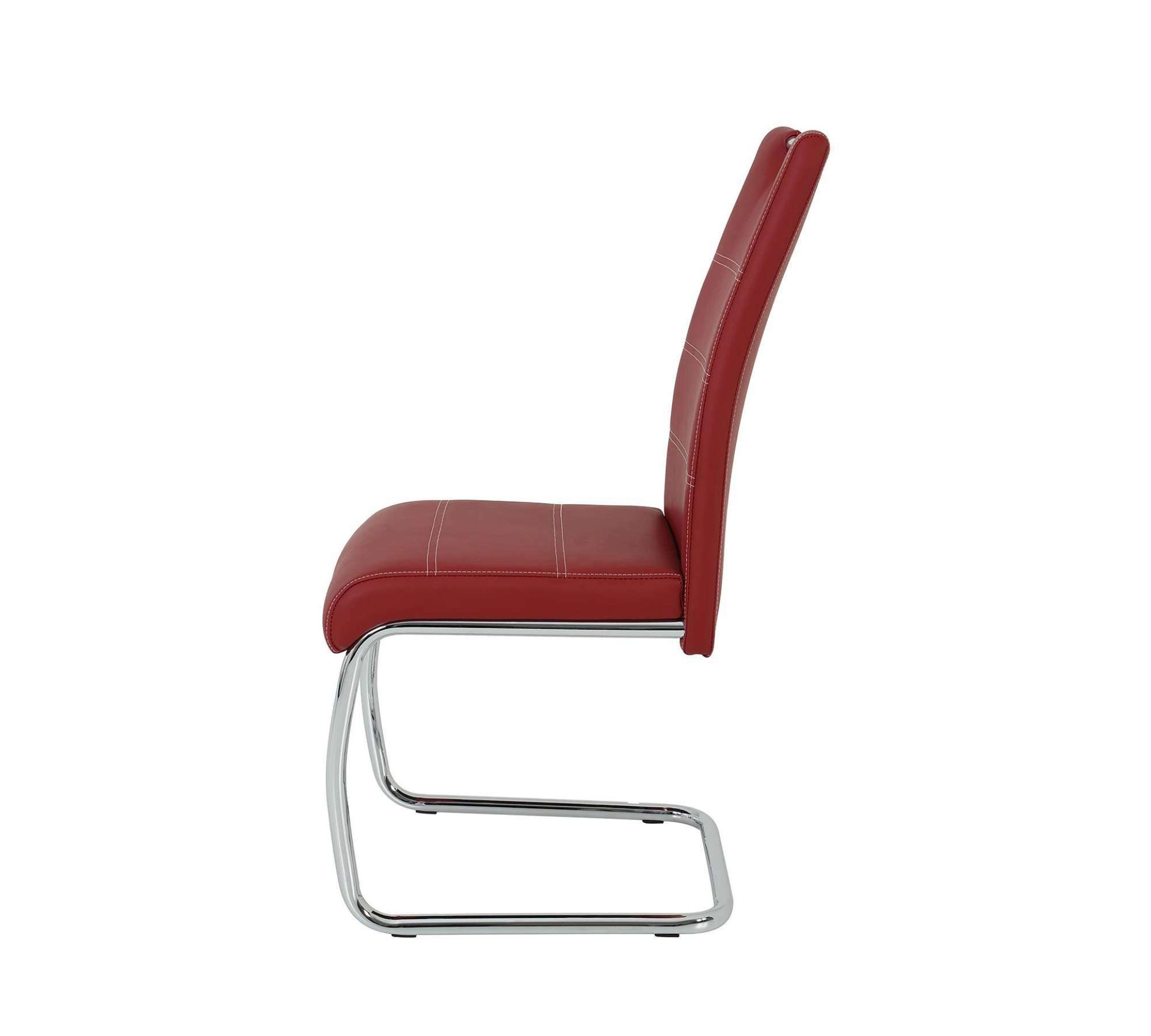 2x Freischwinger Kunstleder Metall Rot 2
