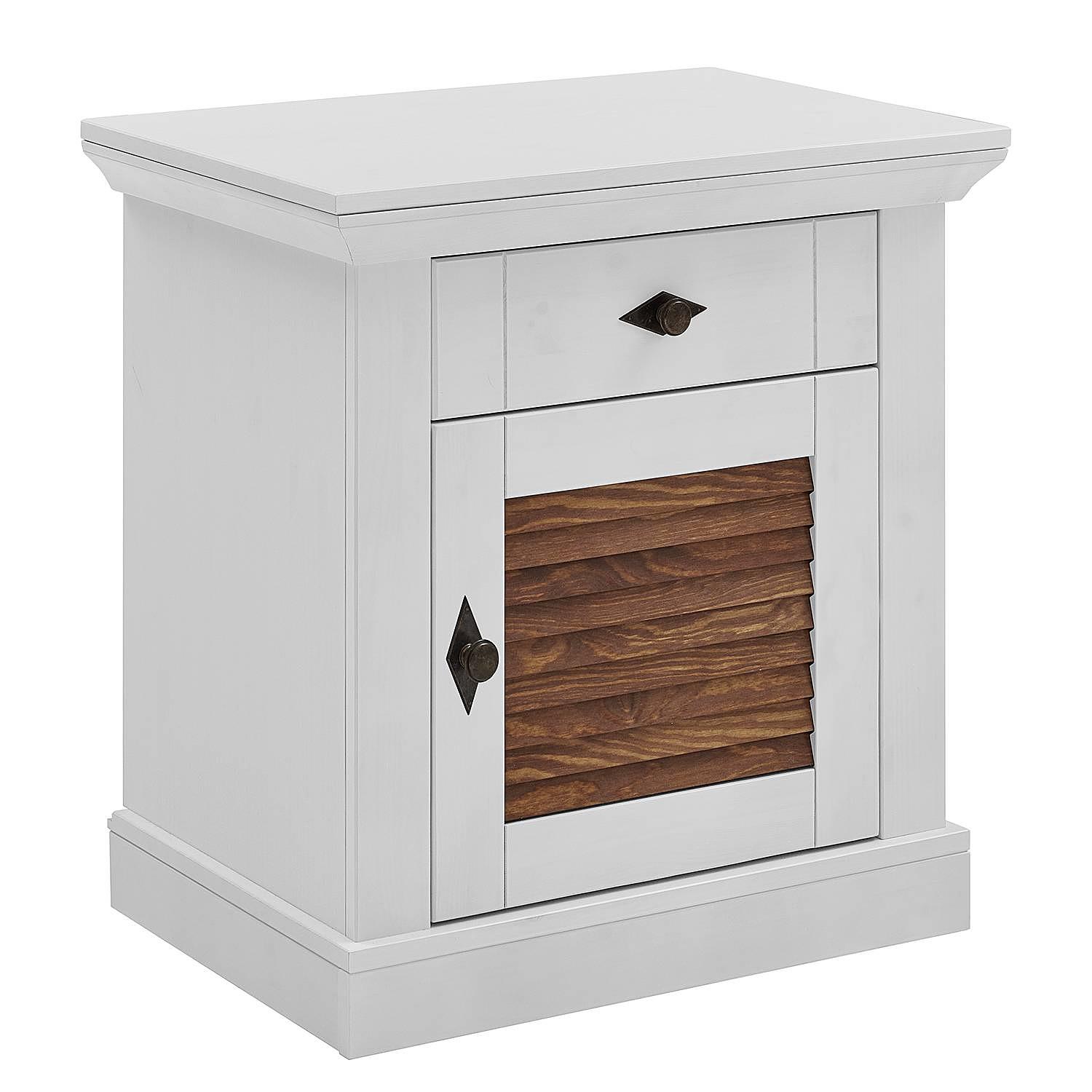 Massive nightstand Lysbro pine solid white 0