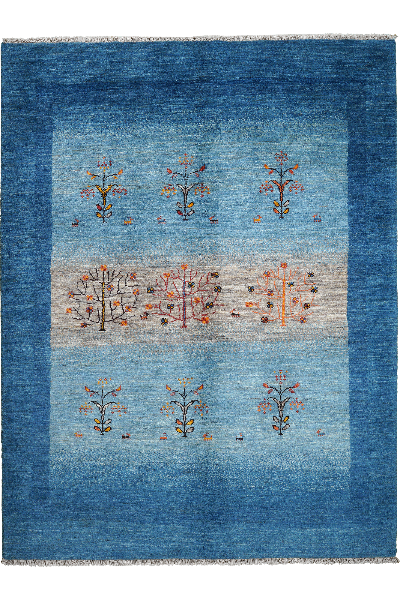 Rizbaf Gabbeh-Teppich Wolle Blau 0