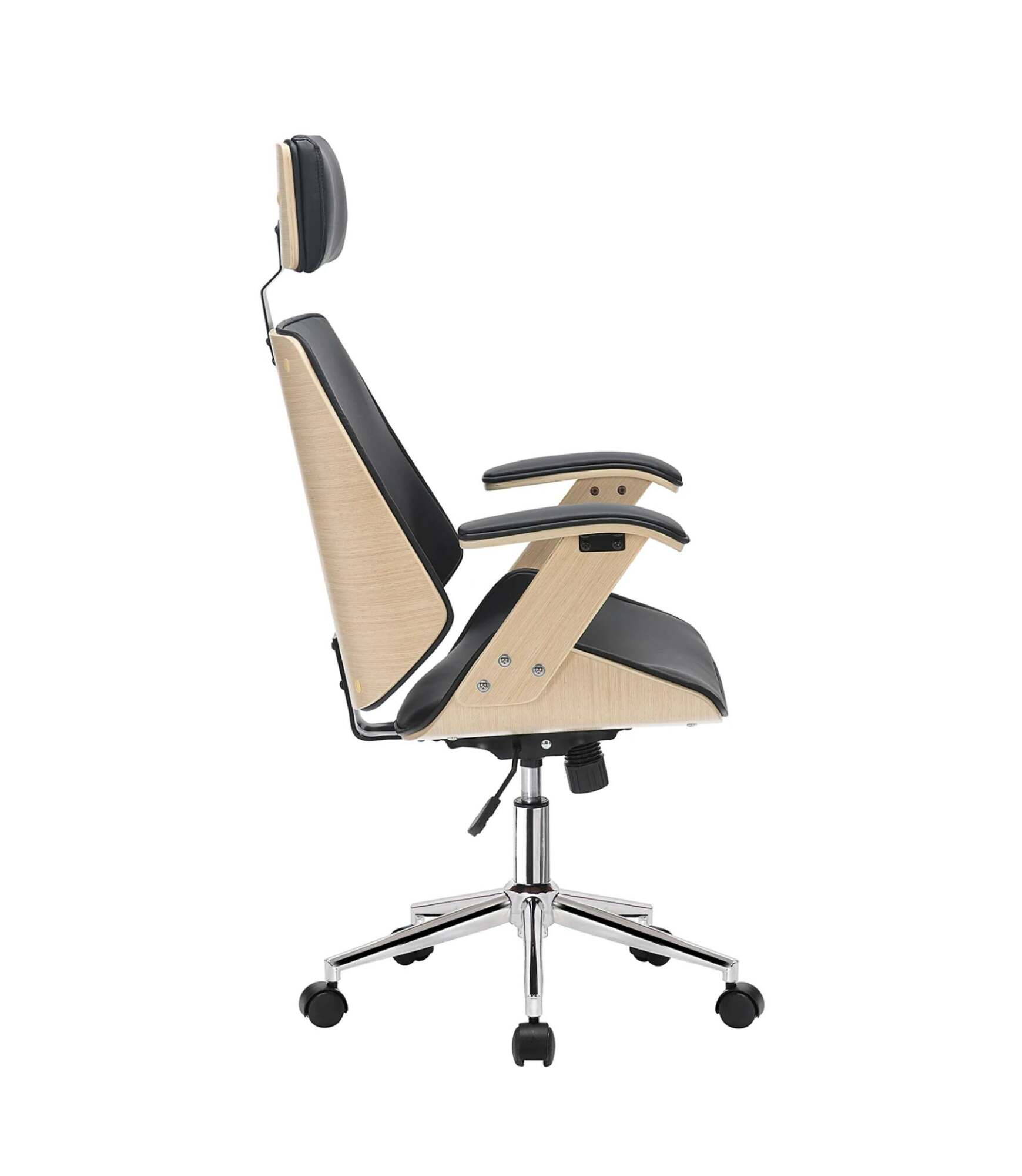 Bürostuhl Kunstleder Stahl Schwarz 2