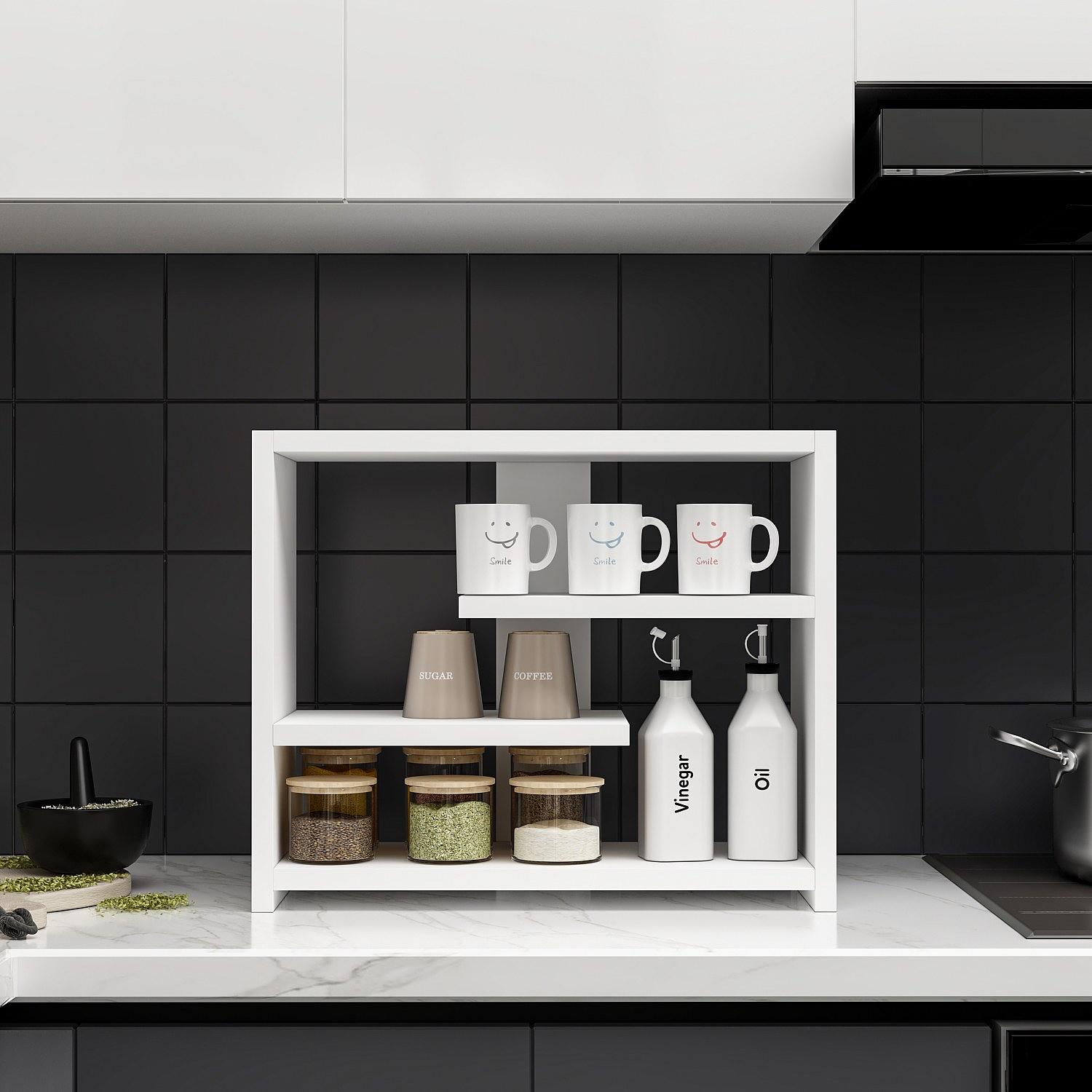 Gupse Wandregal Holzfurnier Weiß 2