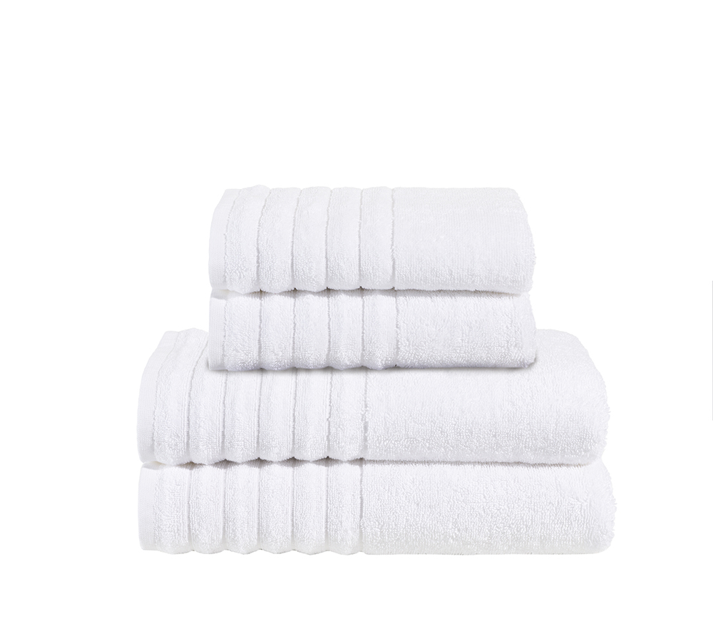4-tlg. Handtuch-Set aus Baumwolle Weiß Öko-Tex Standard 100 0